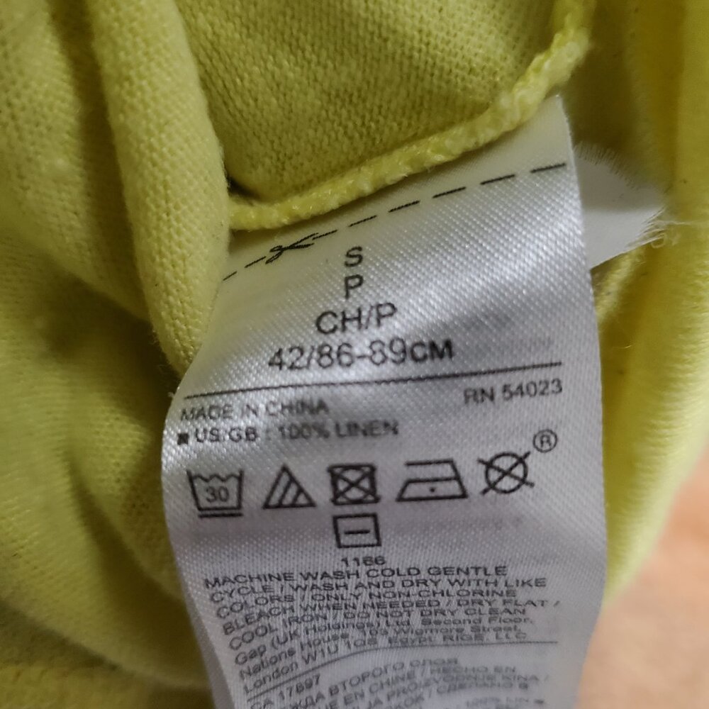 Banana Republic Yellow Linen V-Neck Shirt | Small - Picture 4 of 4